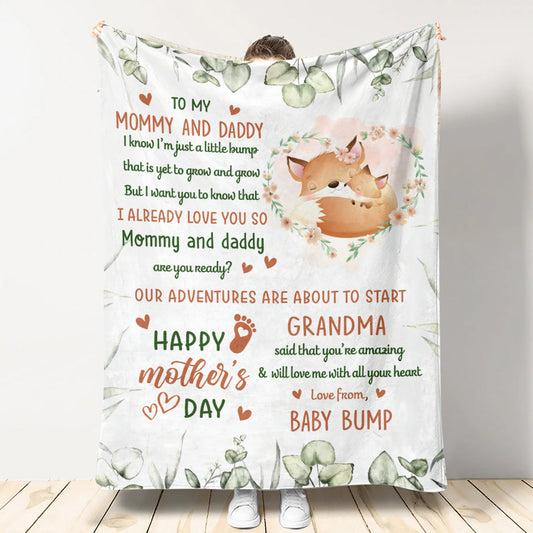 Love From Baby Bump - Personalized Mother's Day Mother Blanket