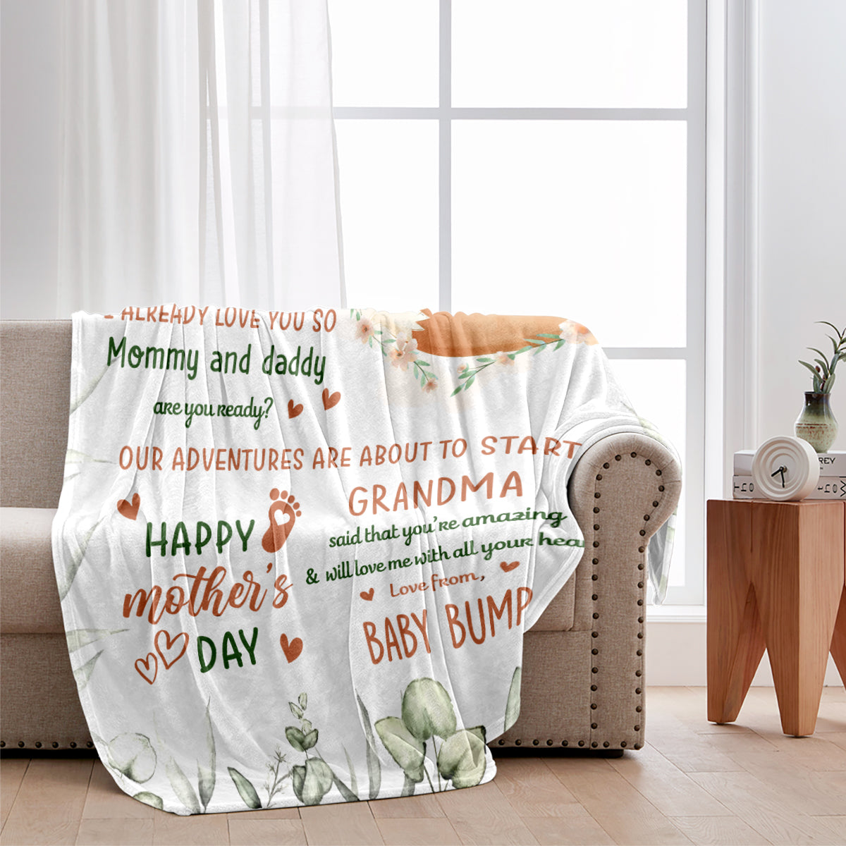 Love From Baby Bump - Personalized Mother's Day Mother Blanket