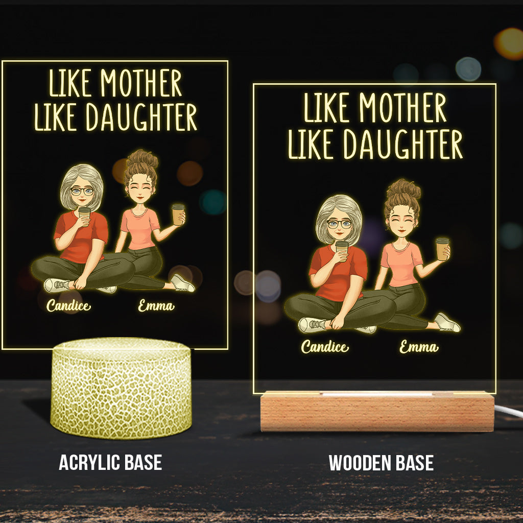 Like Mother Like Daughter - Personalized Mother's day Mother Shaped Plaque Light Base