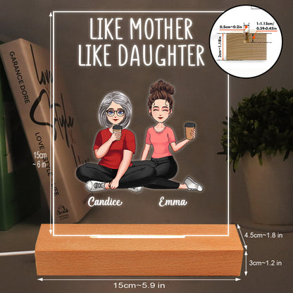 Like Mother Like Daughter - Personalized Mother's day Mother Shaped Plaque Light Base