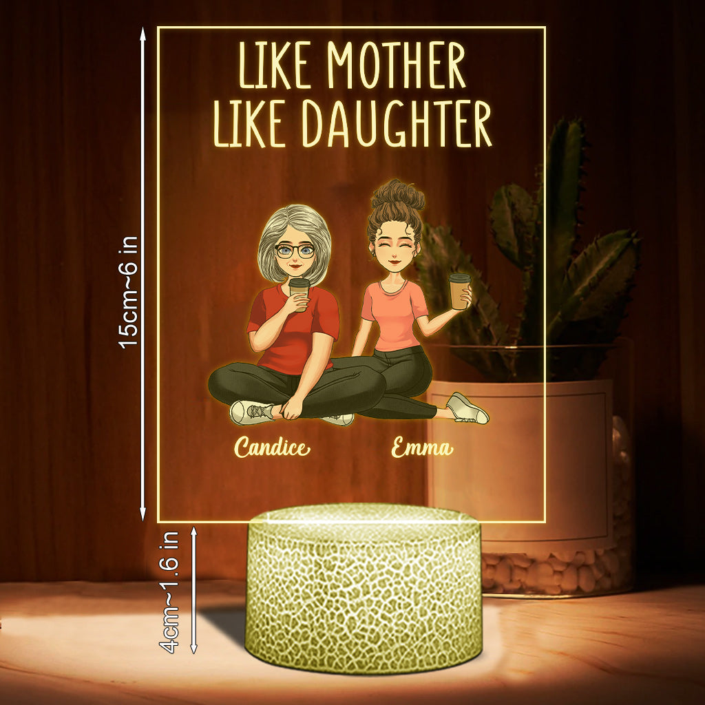 Like Mother Like Daughter - Personalized Mother's day Mother Shaped Plaque Light Base