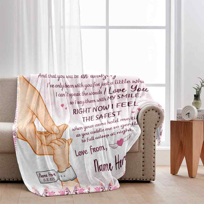 Mommy And Baby Hand - Personalized Mother's Day Mother Blanket