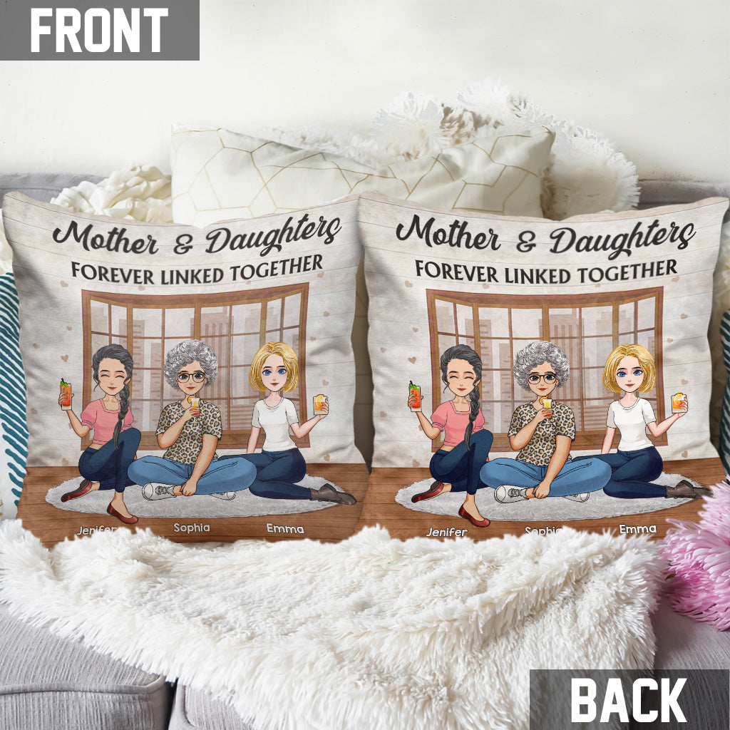 Mother & Daughter Forever Linked Together - Personalized Mother's Day Mother Throw Pillow