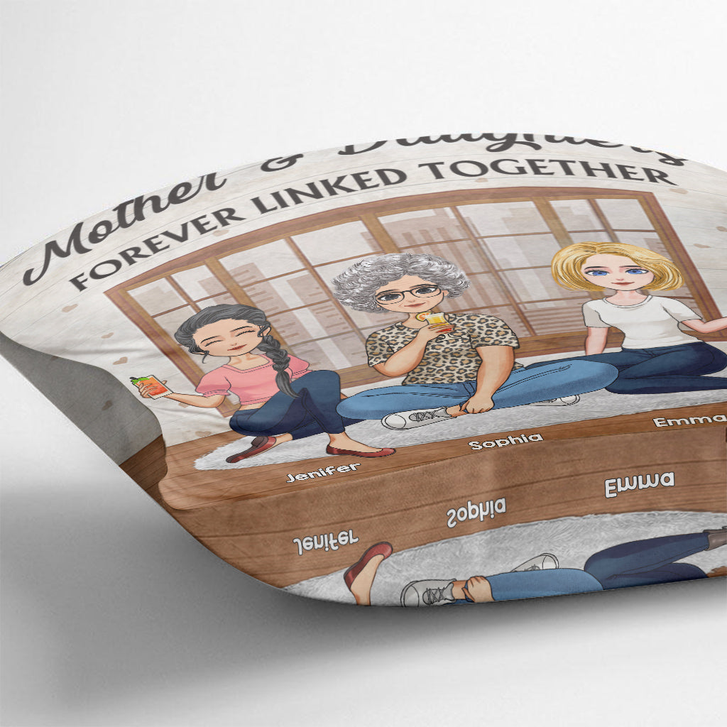 Mother & Daughter Forever Linked Together - Personalized Mother's Day Mother Throw Pillow