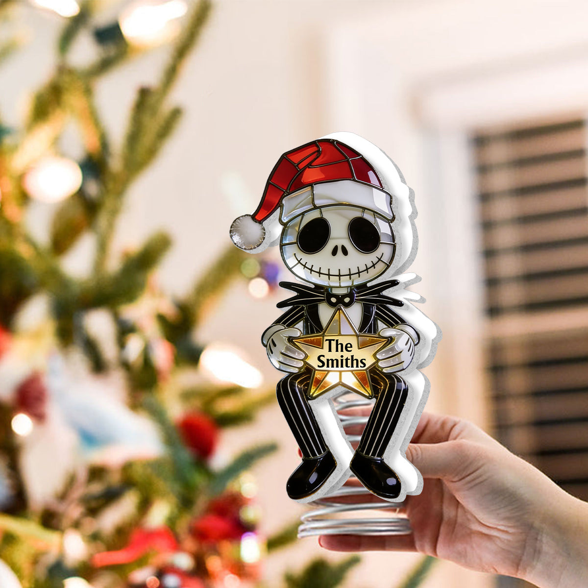 Merry Christmas - Personalized Nightmare LED Light Tree Topper