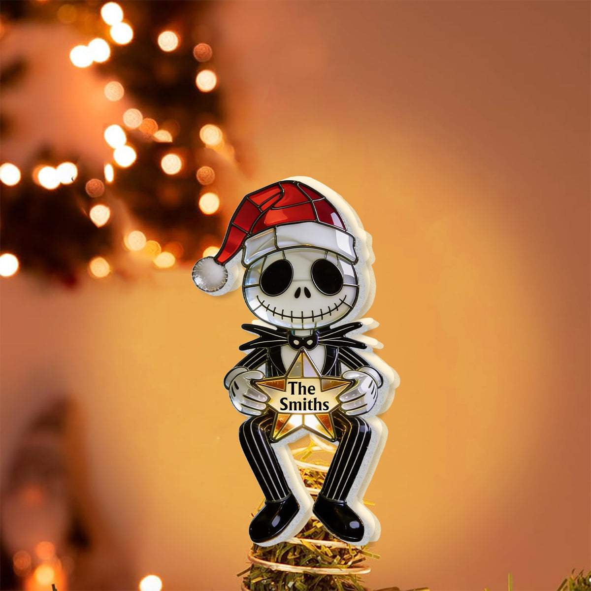 Merry Christmas - Personalized Nightmare LED Light Tree Topper