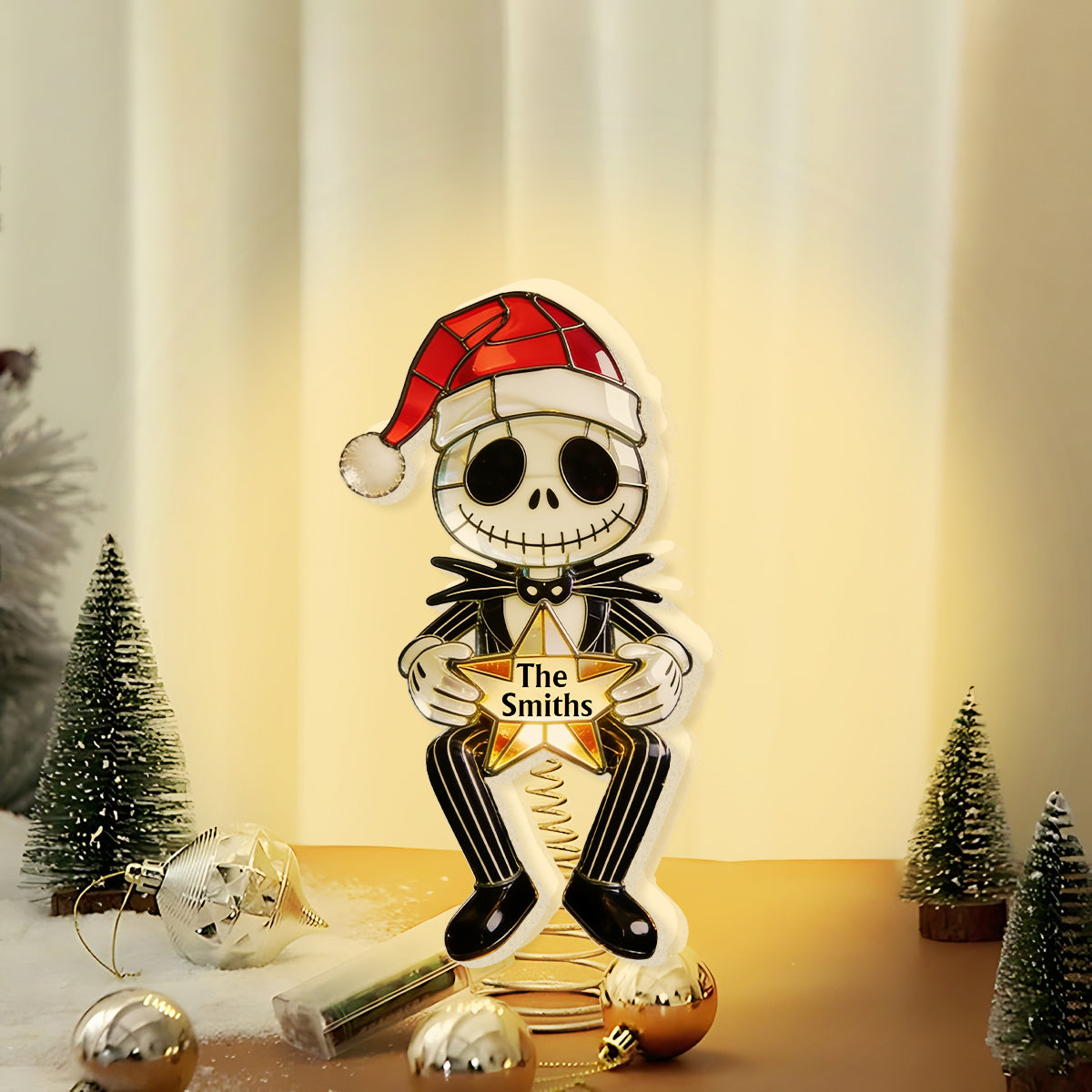 Merry Christmas - Personalized Nightmare LED Light Tree Topper