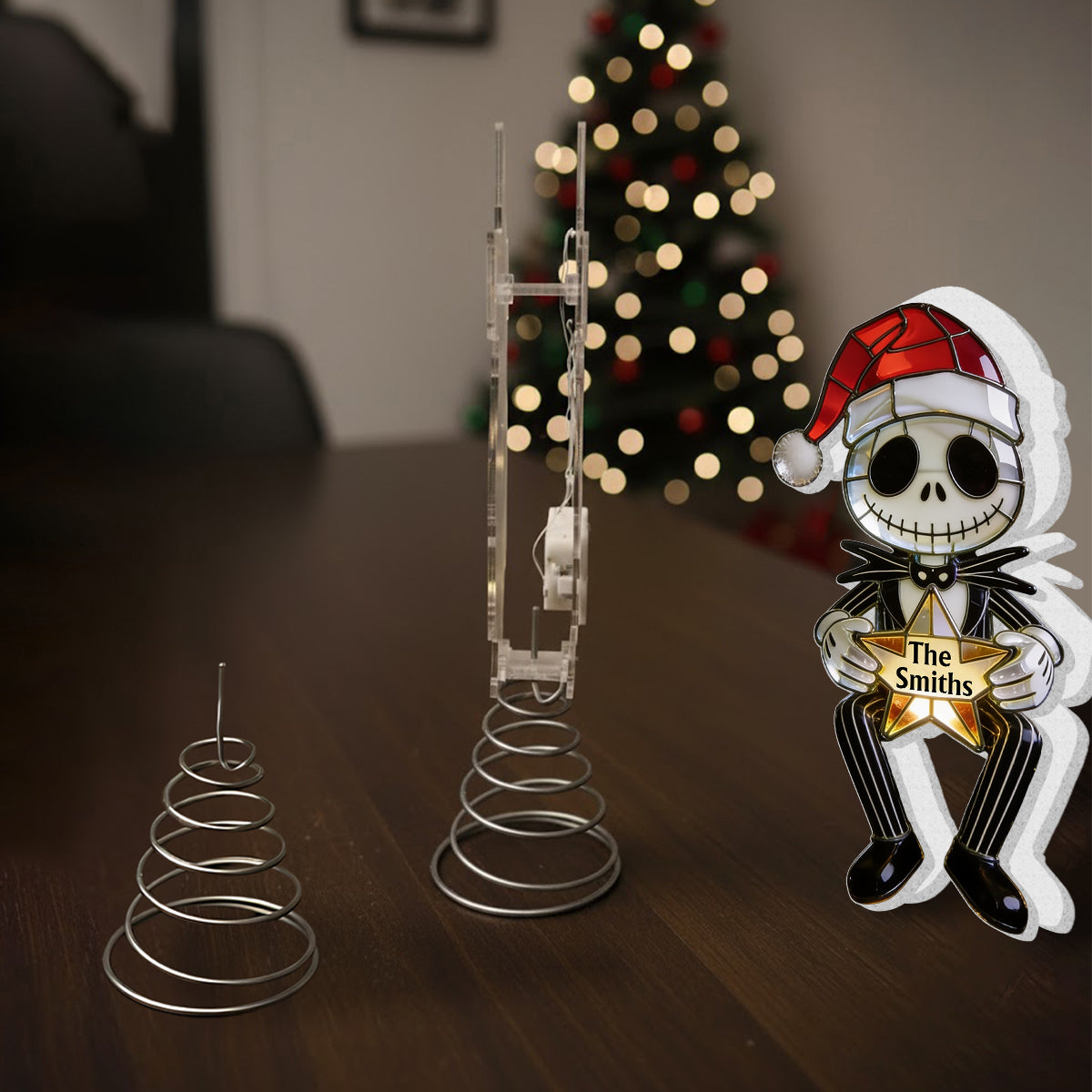 Merry Christmas - Personalized Nightmare LED Light Tree Topper