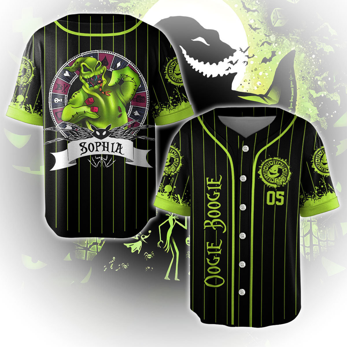 Green Ghost - Personalized Nightmare Baseball Jersey