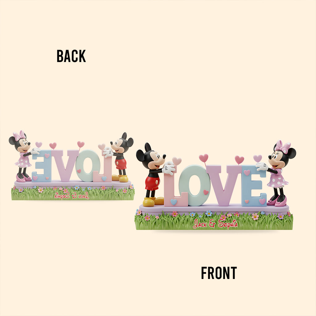 I Love You Mouse Couple - Personalized Couple Custom Shaped Acrylic Plaque