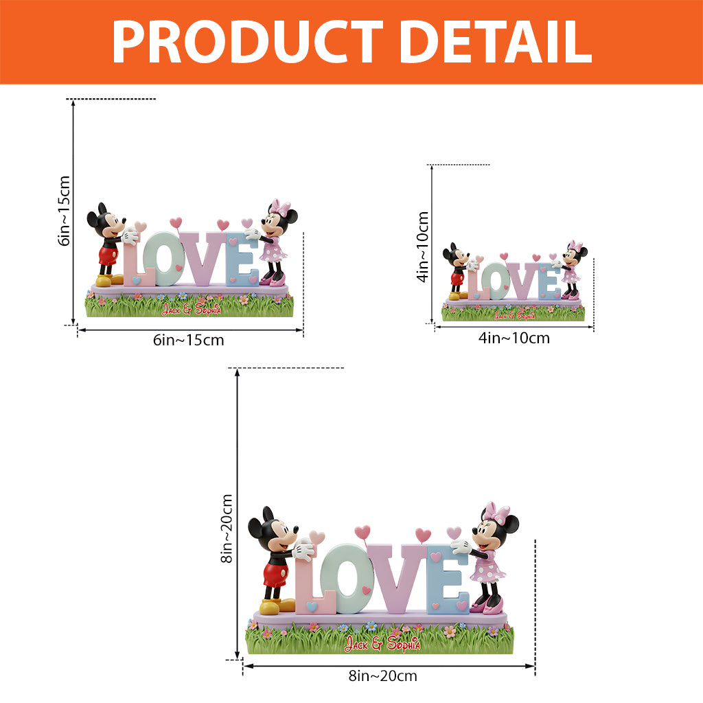 I Love You Mouse Couple - Personalized Couple Custom Shaped Acrylic Plaque