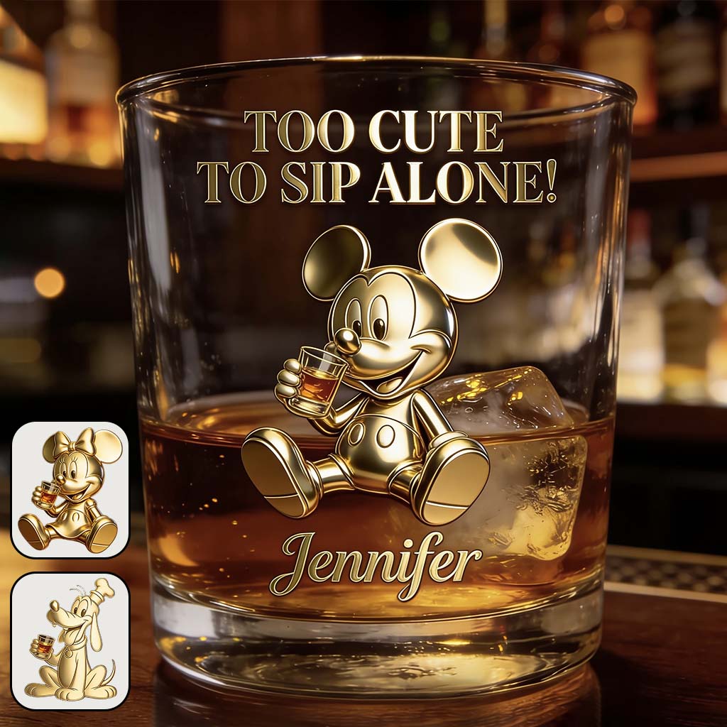 Too Cute To Sip Alone - Personalized Mouse Whiskey Glass