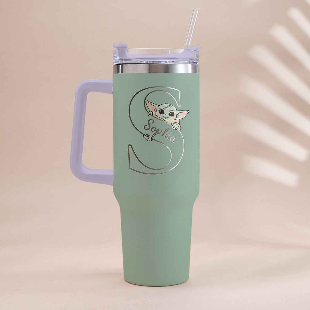 Too Cute I Am Custom Initial - Personalized The Force Tumbler With Handle