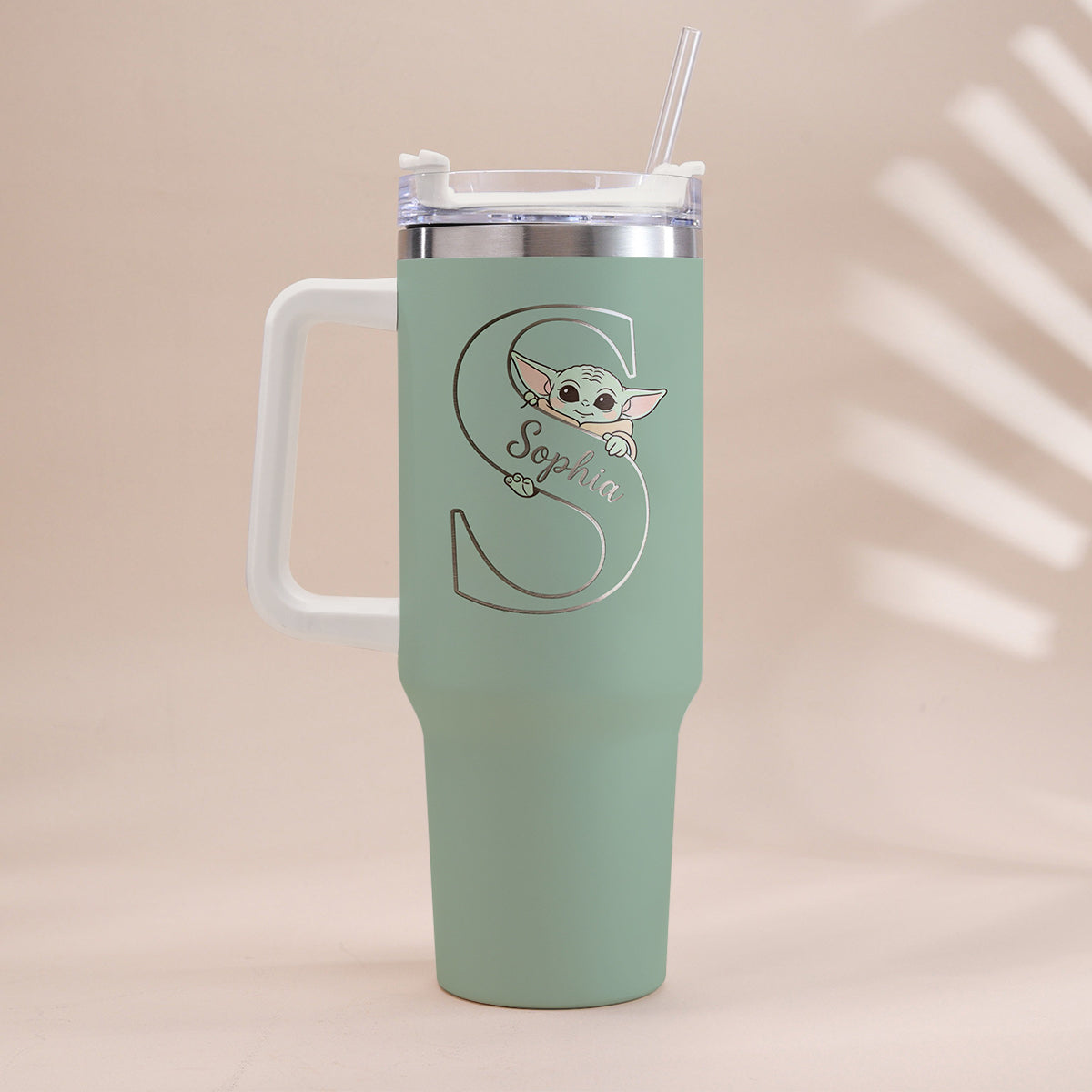 Too Cute I Am Custom Initial - Personalized The Force Tumbler With Handle