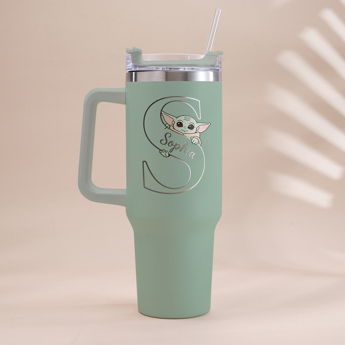 Too Cute I Am Custom Initial - Personalized The Force Tumbler With Handle