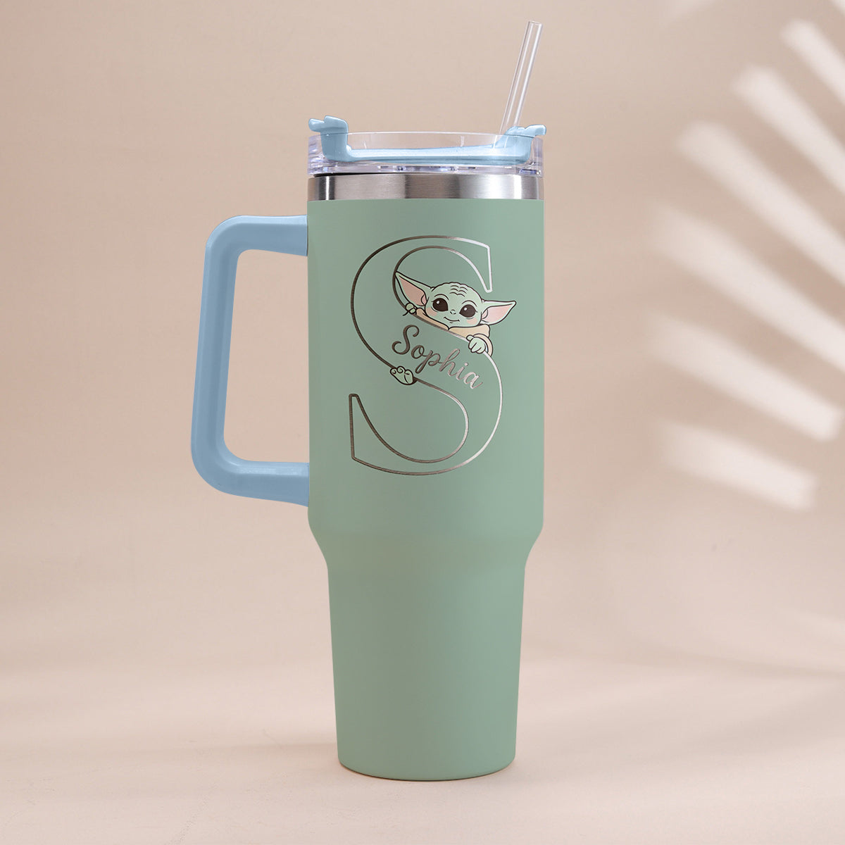 Too Cute I Am Custom Initial - Personalized The Force Tumbler With Handle