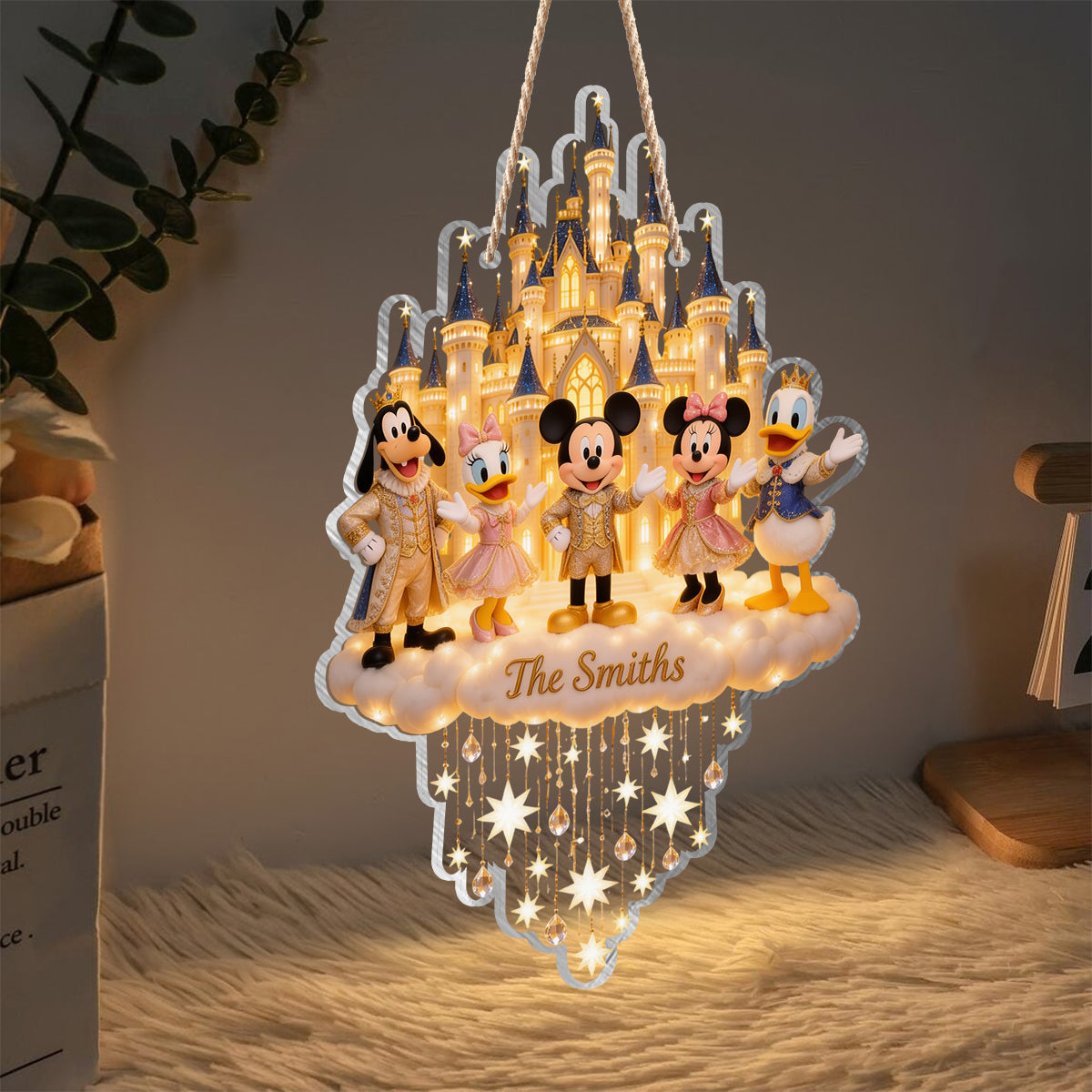 Cartoon Family Castle - Personalized Mouse LED Light Acrylic Sign