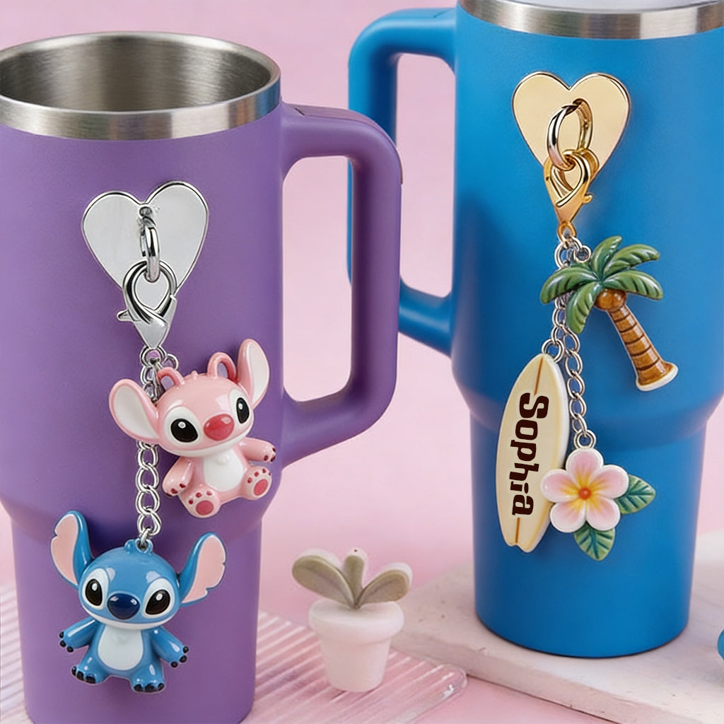 Ohana Tumbler with Charms - Personalized Ohana Tumbler With Handle