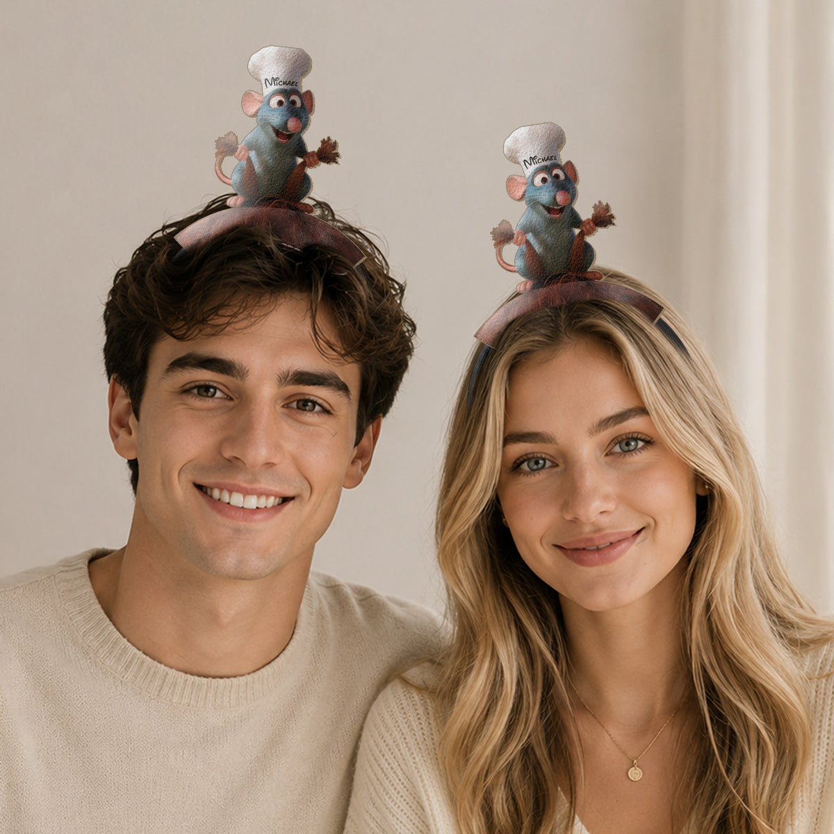 Funny Cooking Mouse - Personalized Mouse Shaped Leather Headband