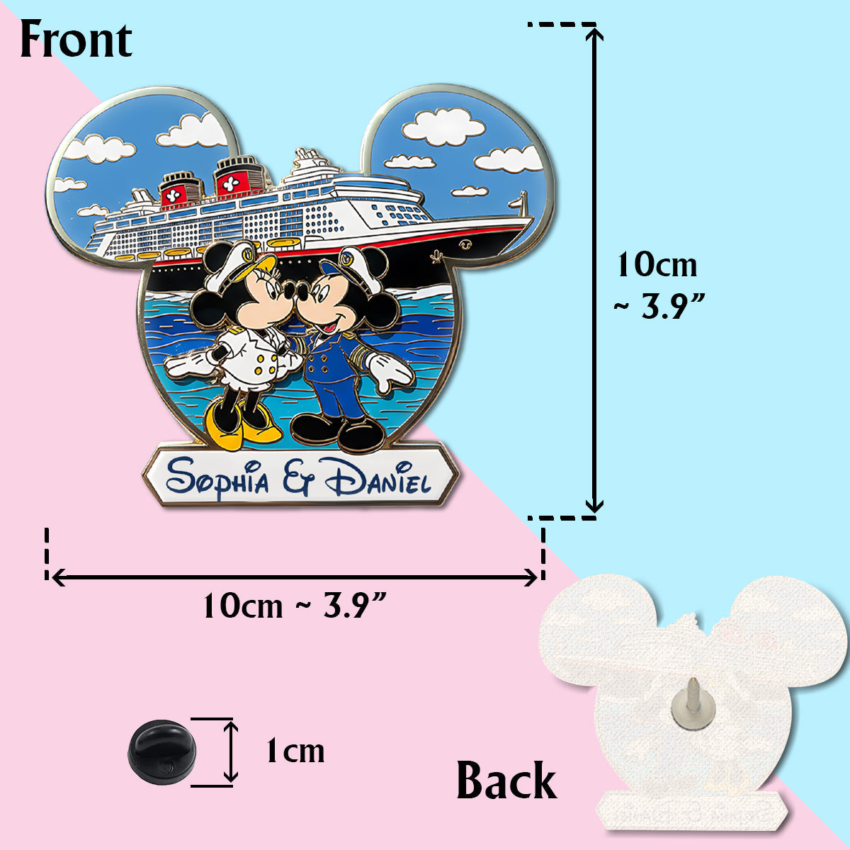 Mouse Couple Cruise Trip - Personalized Mouse Pin