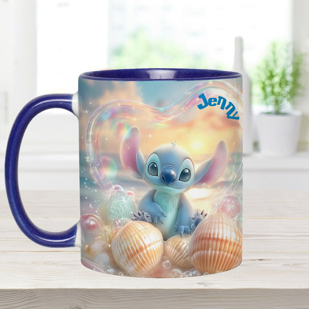 Blue Ohana Summer Vibes - Personalized Ohana Accent Mug