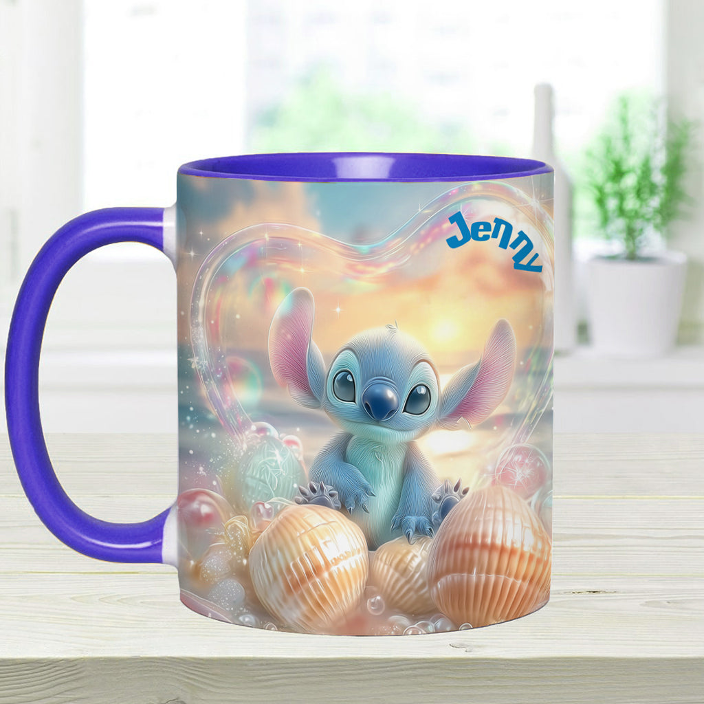 Blue Ohana Summer Vibes - Personalized Ohana Accent Mug