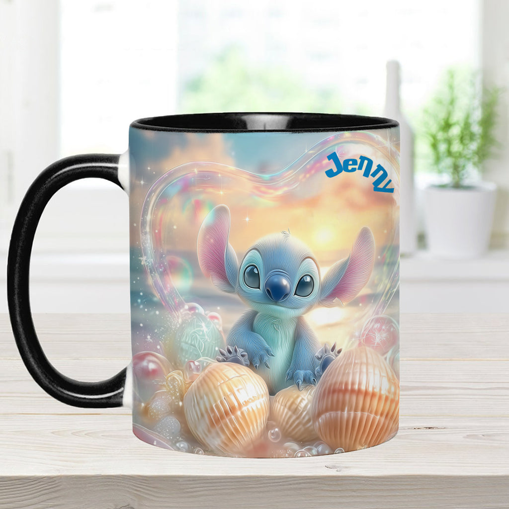 Blue Ohana Summer Vibes - Personalized Ohana Accent Mug