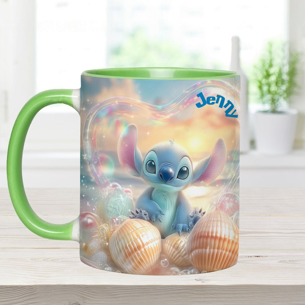 Blue Ohana Summer Vibes - Personalized Ohana Accent Mug