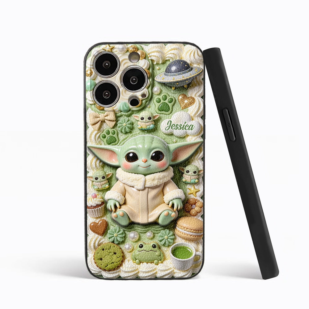 Tiny Guardian Galaxy - Personalized The Force 3D Embossed Leather Phone Case