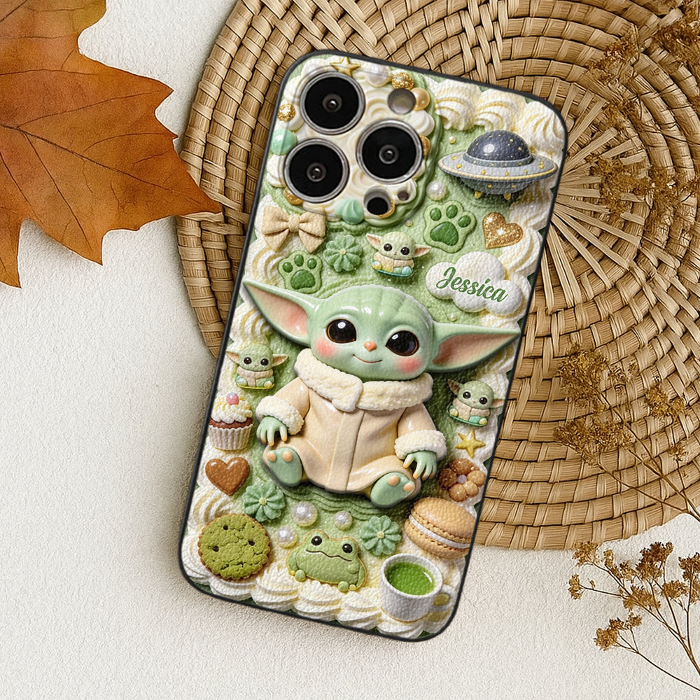 Tiny Guardian Galaxy - Personalized The Force 3D Embossed Leather Phone Case