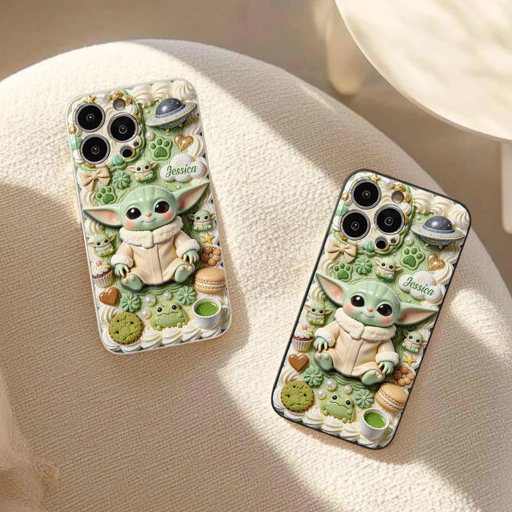 Tiny Guardian Galaxy - Personalized The Force 3D Embossed Leather Phone Case