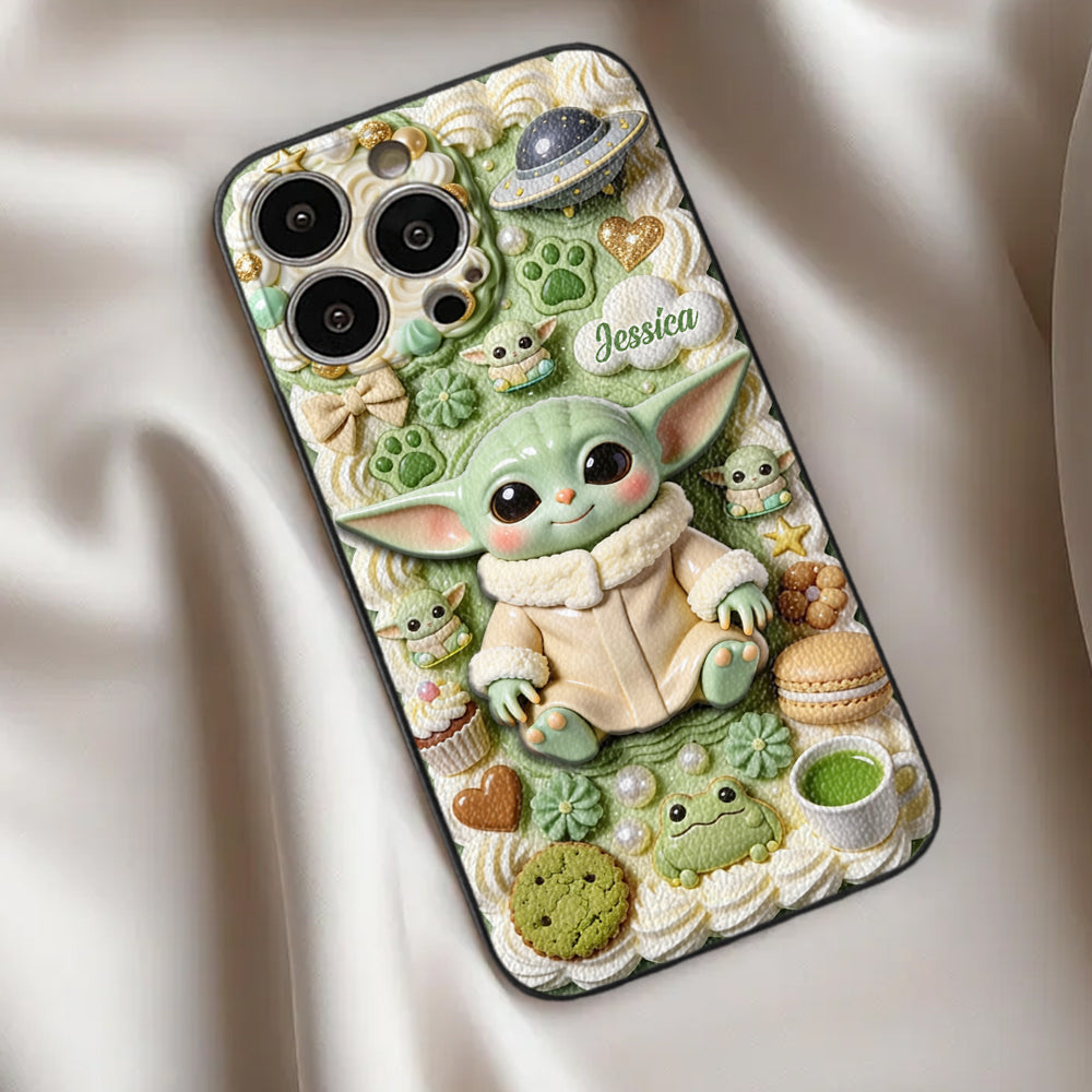 Tiny Guardian Galaxy - Personalized The Force 3D Embossed Leather Phone Case