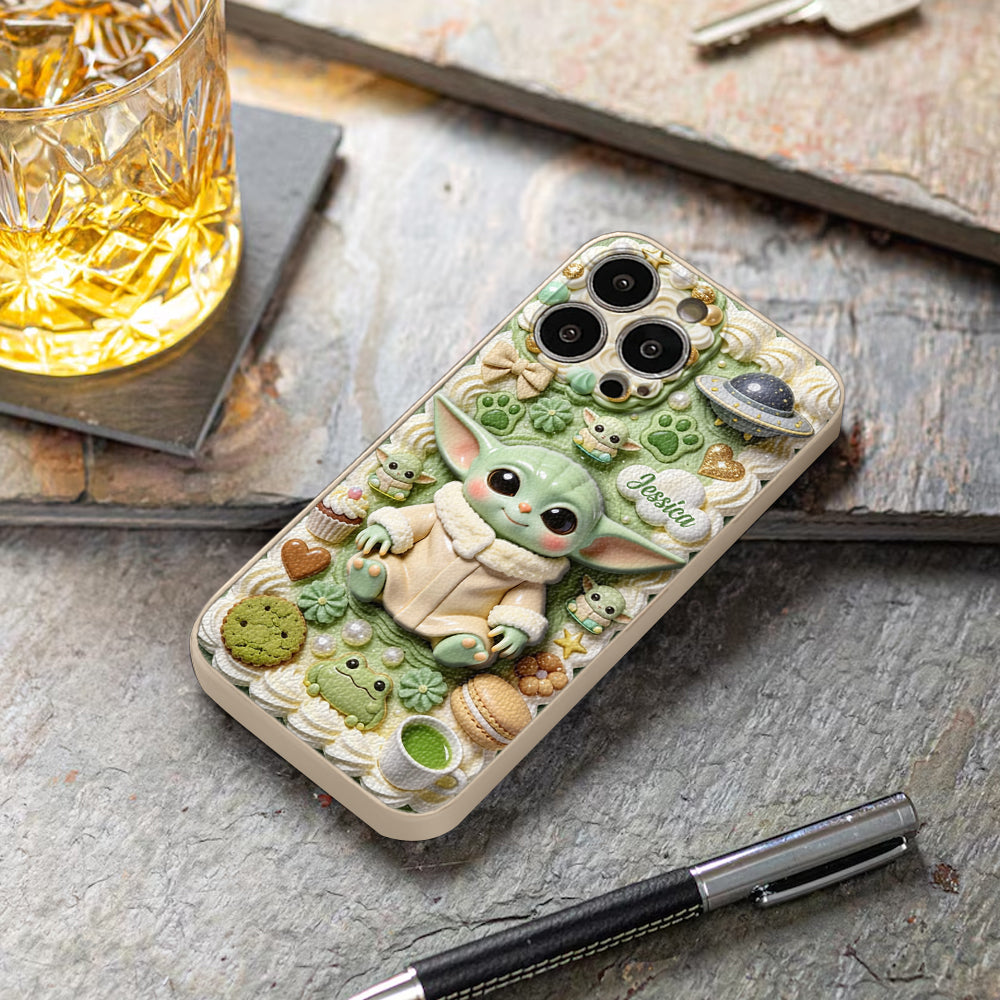 Tiny Guardian Galaxy - Personalized The Force 3D Embossed Leather Phone Case