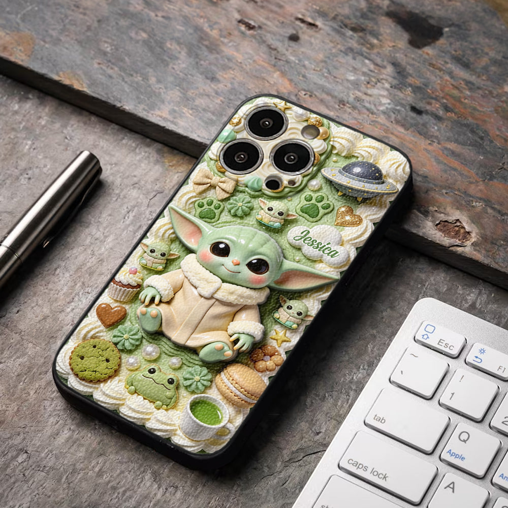 Tiny Guardian Galaxy - Personalized The Force 3D Embossed Leather Phone Case