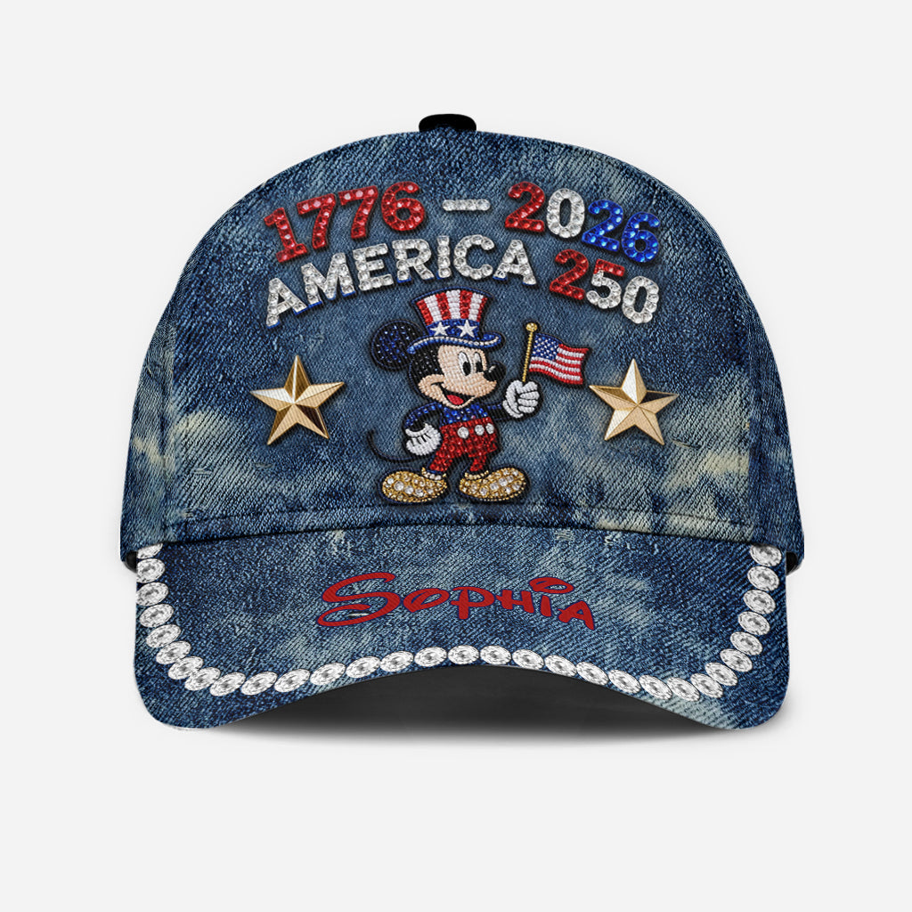 Patriotic Mouse America 250th Anniversary Cap - Personalized Mouse Classic Cap