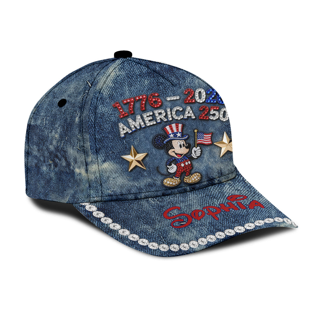 Patriotic Mouse America 250th Anniversary Cap - Personalized Mouse Classic Cap