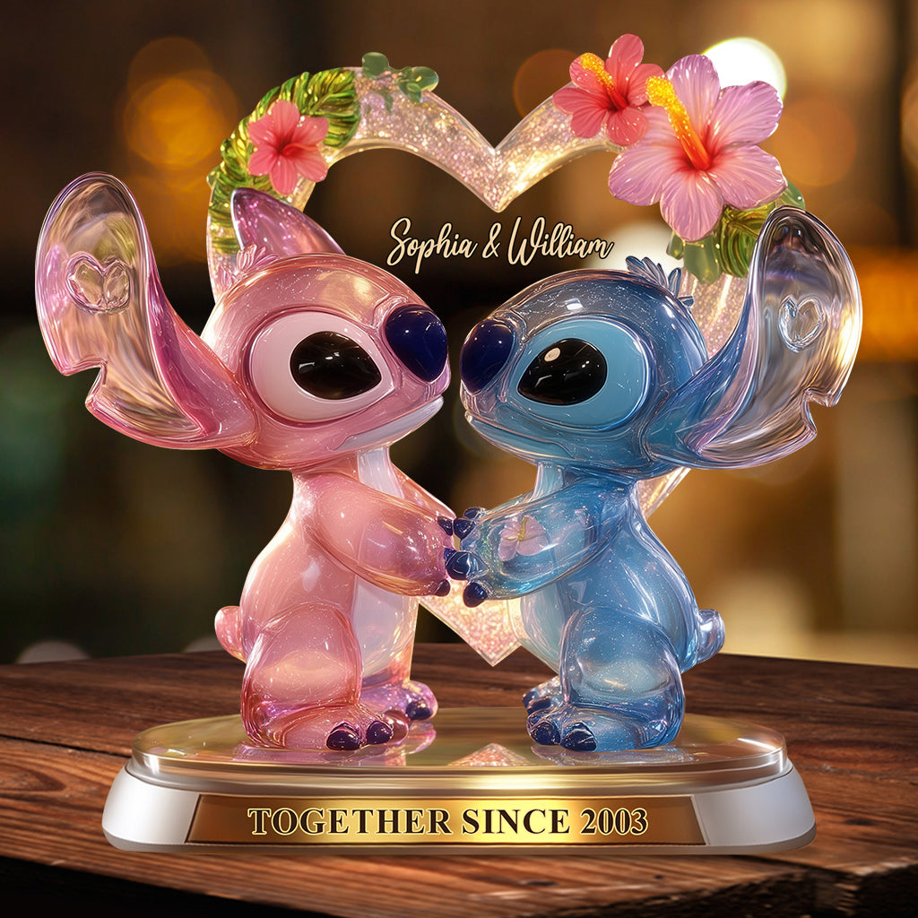 Couple Love Together Since - Personalized Ohana Custom Shaped Acrylic Plaque