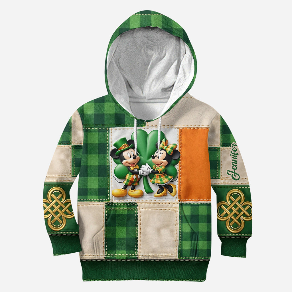 Lucky St. Patrick's Day, Shamrock Patchwork - Personalized Saint Patrick's Day Hoodie and Leggings