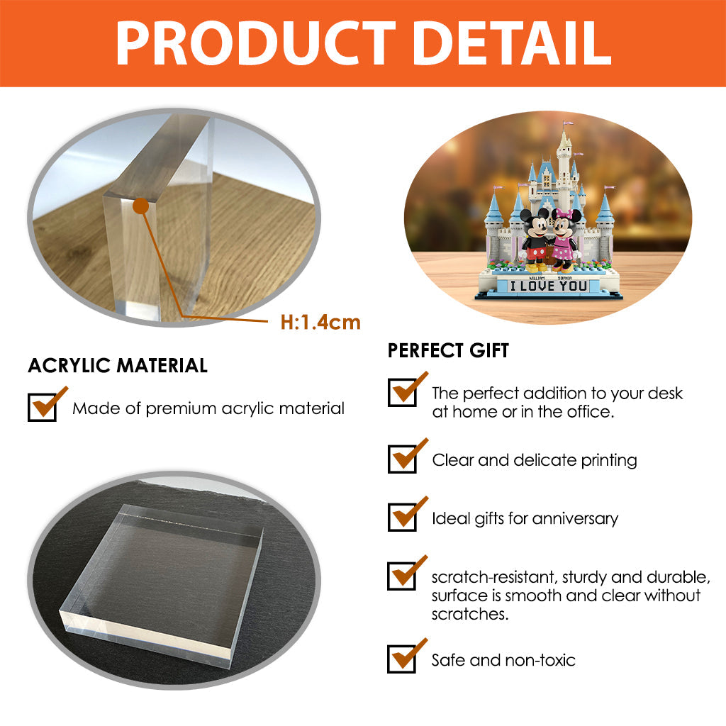 Cute Mouse Couple - Personalized Mouse Custom Shaped Acrylic Plaque