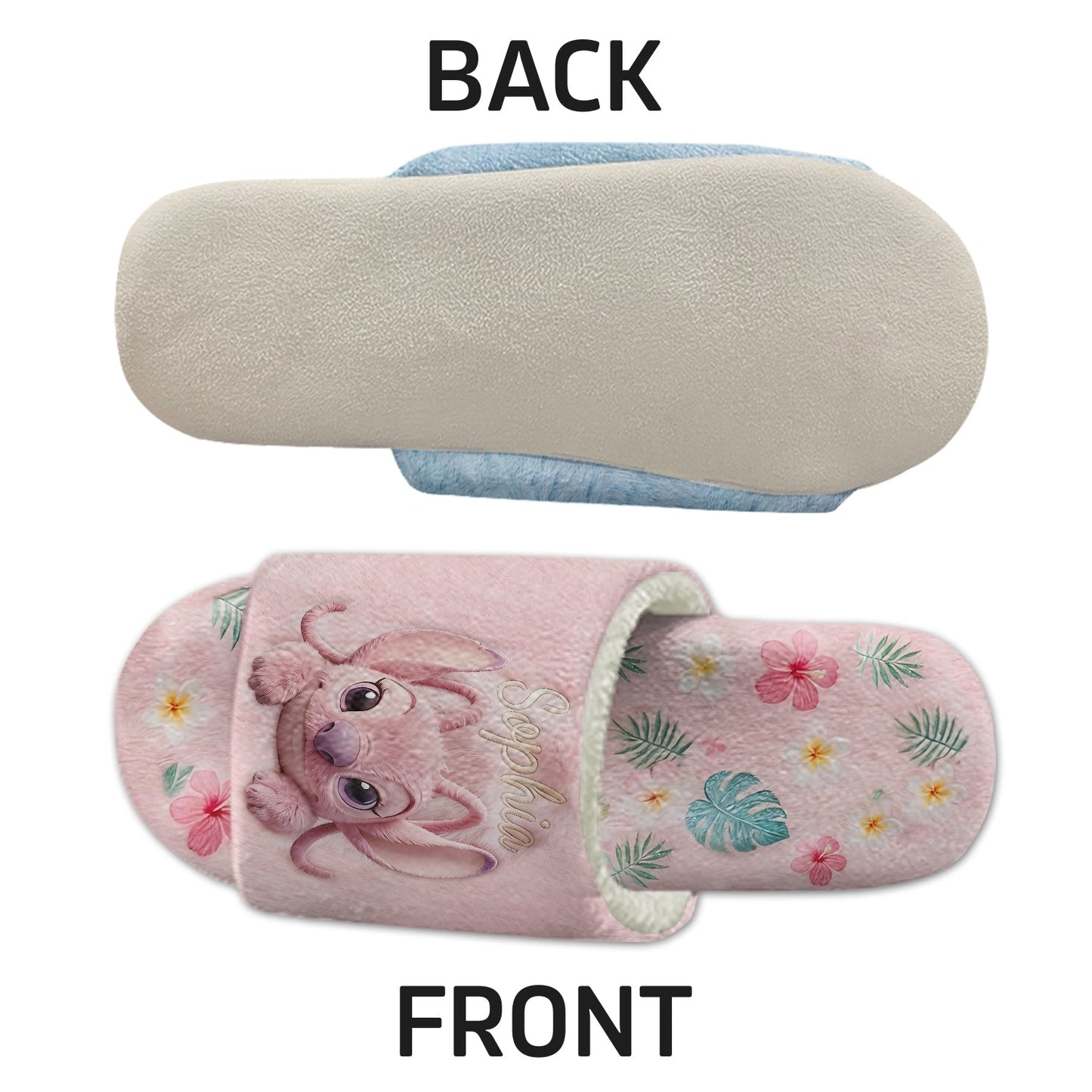 Blue & Pink Alien Monster - Personalized Ohana Open-Toe Slippers