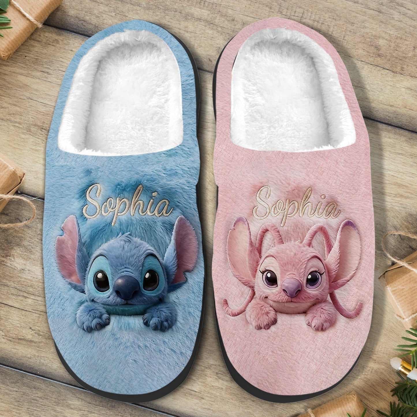 Blue & Pink Alien Monster - Personalized Ohana Open-Toe Slippers