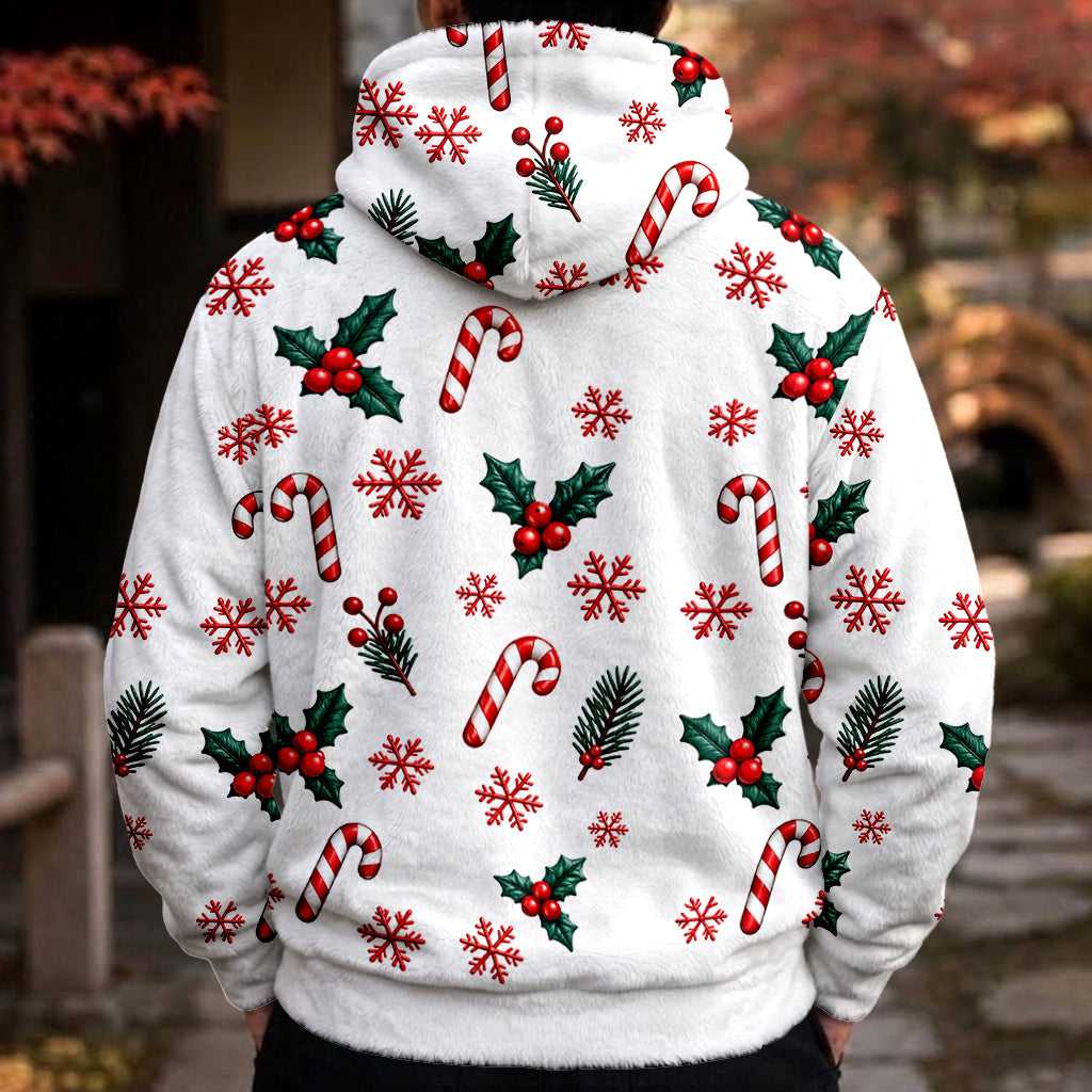 Merry Christmas - Personalized Mouse Fleece Hoodie