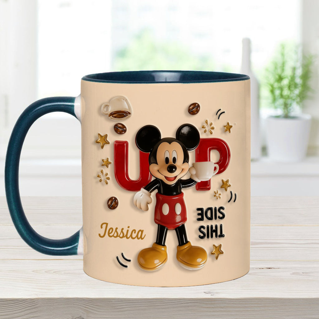 Funny Mouse - This Side Up - Personalized Mouse Accent Mug