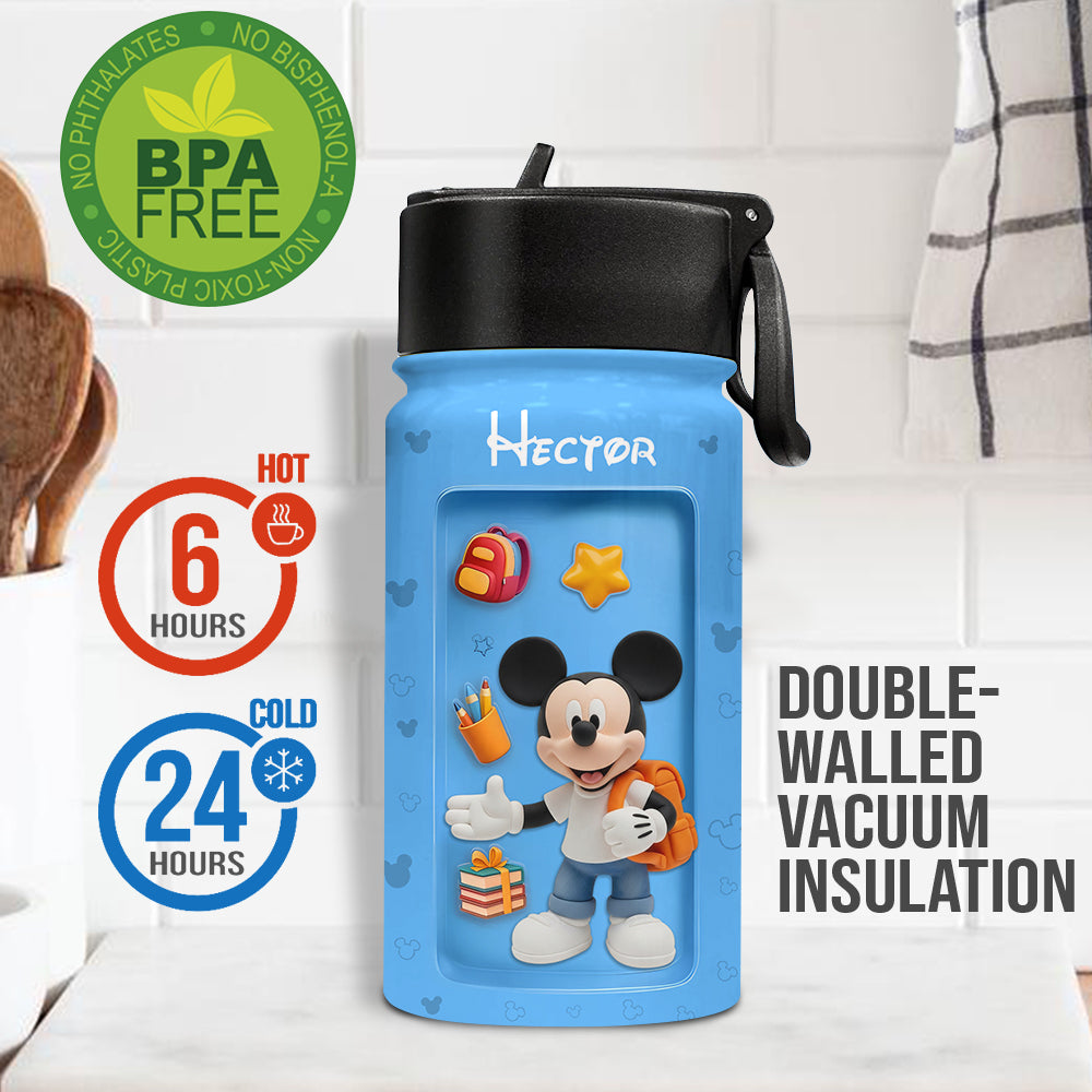 Magical Mouse Ears Ready To Crush School, Fun Gift For Kids - Personalized Mouse Kids Water Bottle