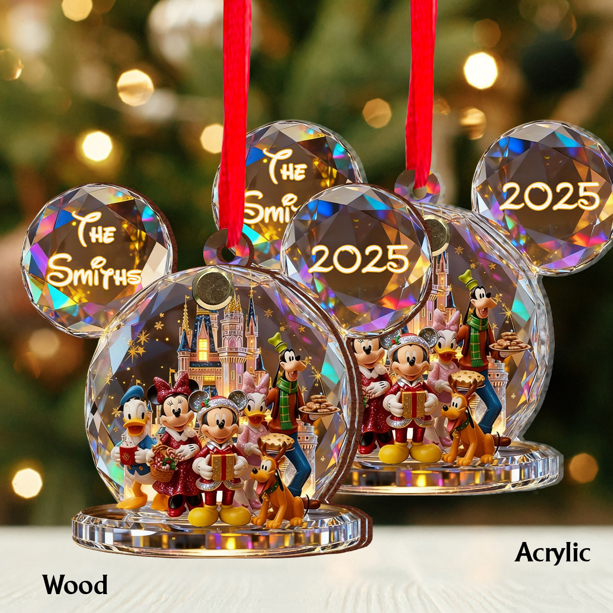 Family Trip Any Photo - Personalized Mouse Flip Ornament