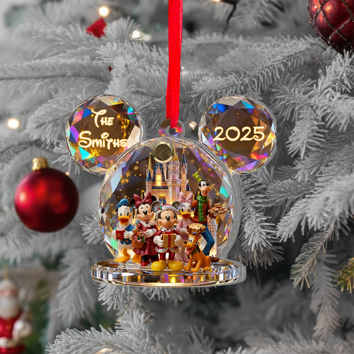 Family Trip Any Photo - Personalized Mouse Flip Ornament