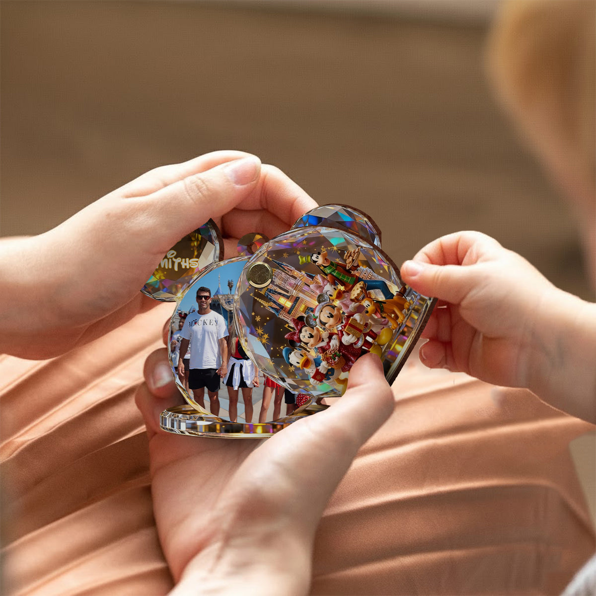 Family Trip Any Photo - Personalized Mouse Flip Ornament