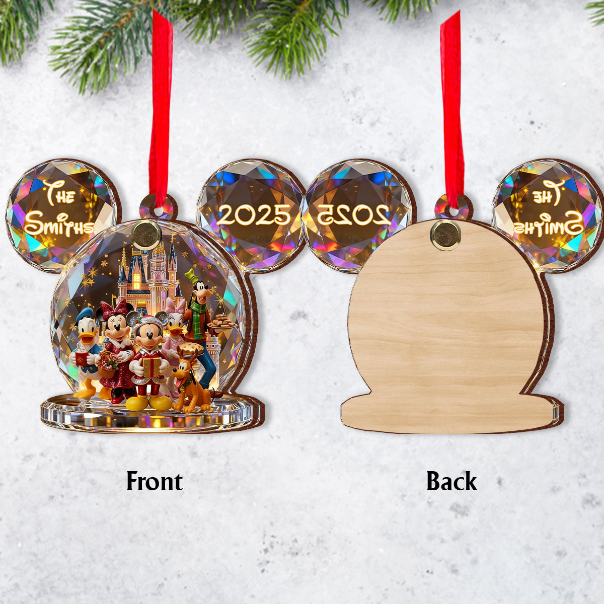 Family Trip Any Photo - Personalized Mouse Flip Ornament