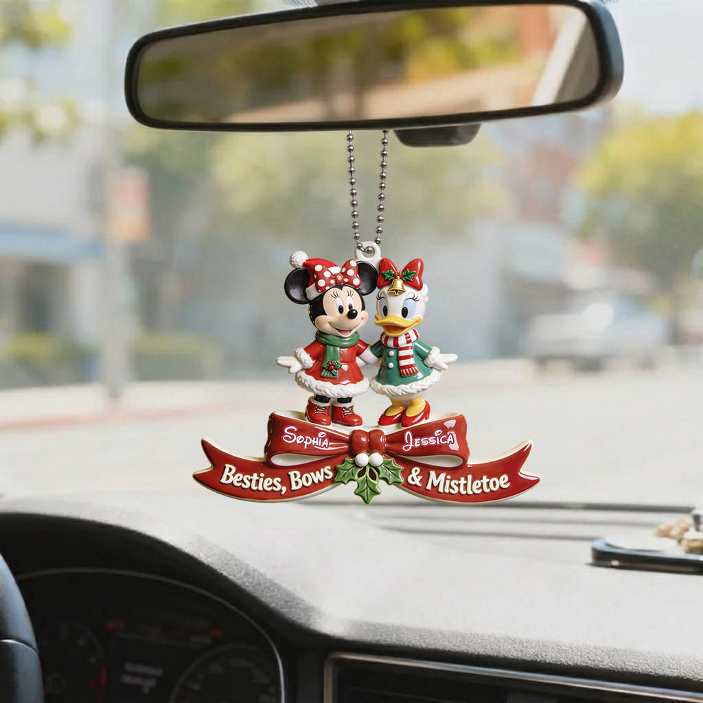 Magical Friends - Besties, Bows & Mistletoe - Personalized Bestie Premium 3D Ornament
