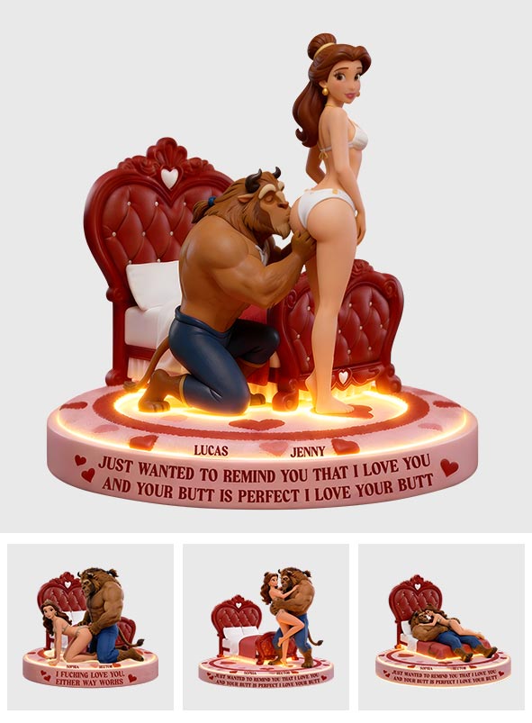 Your Butt Is Perfect, Funny Couple Gift - Personalized Beauty And The Beast Custom Shaped Acrylic Plaque